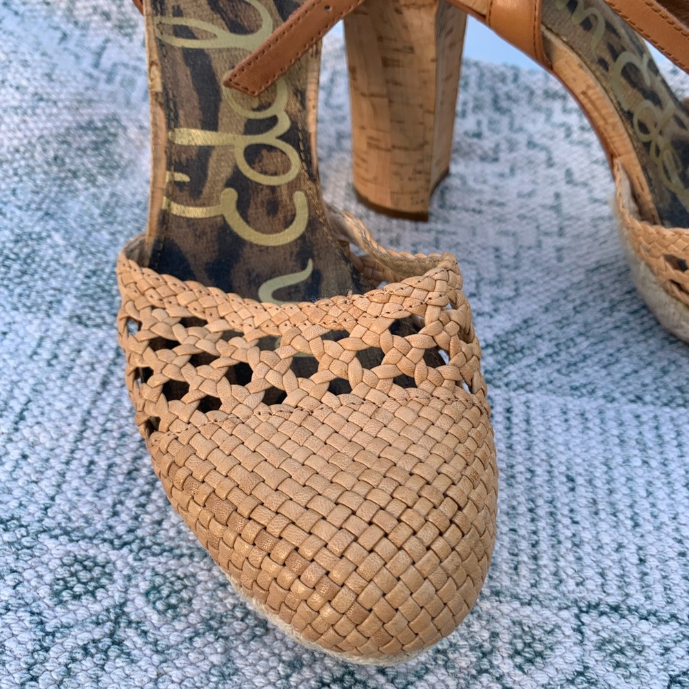 Tan Woven Heeled Sandals - Sam Edelman